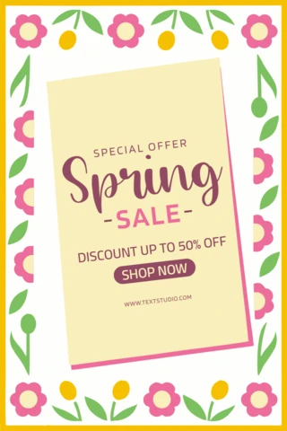 Spring Floral Sale Design Template - Editable Promotional Offer