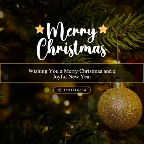 Conception de publication Instagram classique de vœux de joyeux Noël en blanc et or
