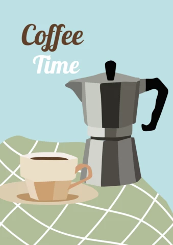 Modelo de design de hora do café retrô
