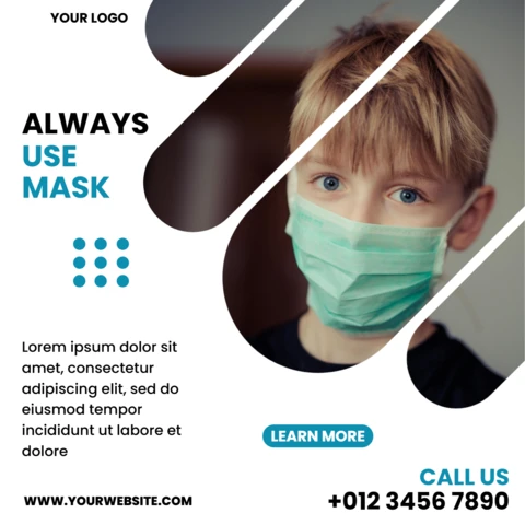 Coronavirus Awareness Medical Instagram Post Design Template