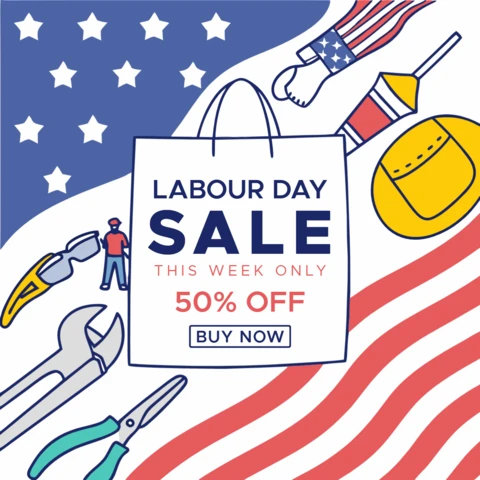 Patriotic Labour Day Sale Template - Editable Graphic Design for Promotions