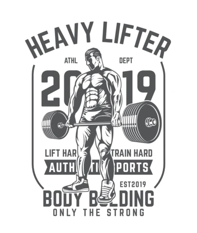 Plantilla de diseño de camiseta de gimnasio para levantador de pesas