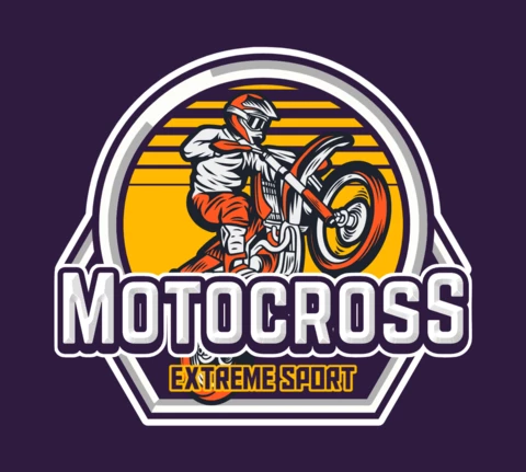 Colorido motocross deporte extremo plantilla de diseño de logotipo