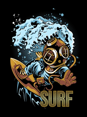 Scuba Surfing Mascot Template T-shirt Design