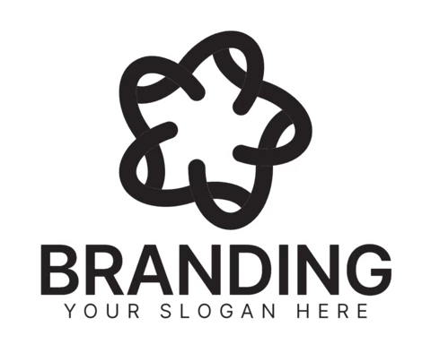 Moderne abstrakte Sternform-Logo-Design-Vorlage schwarz