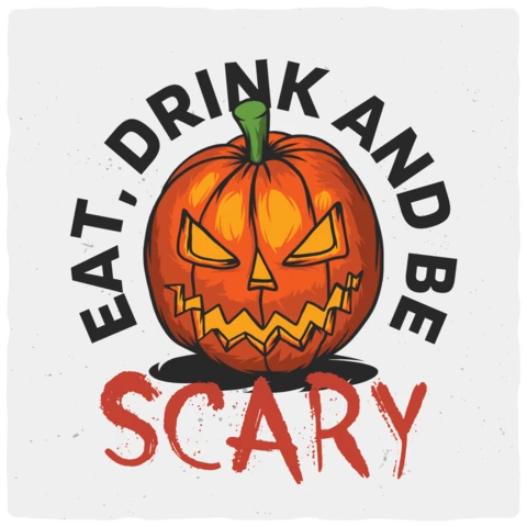Camiseta com design assustador de jack-o-lantern para o Dia das Bruxas