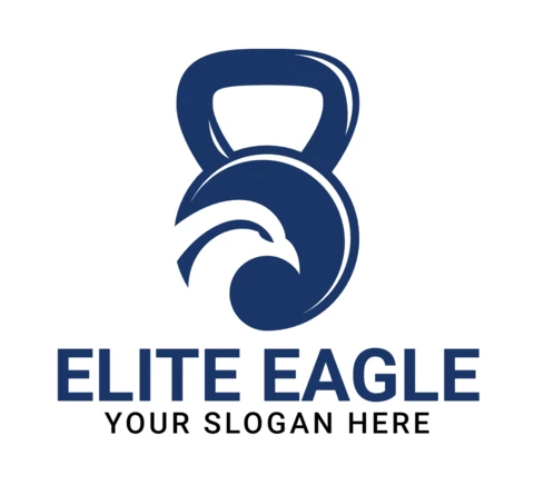 Modelo de design do logotipo da academia Elite eagle fitness kettle bell