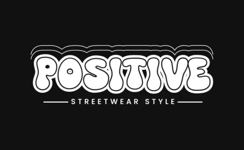 Urban POSITIVE Streetwear Style Typography T-Shirt Design Template