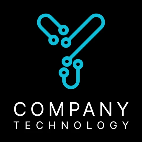 Inteligente inicial y con plantilla de diseño de logotipo de empresa de tecnología