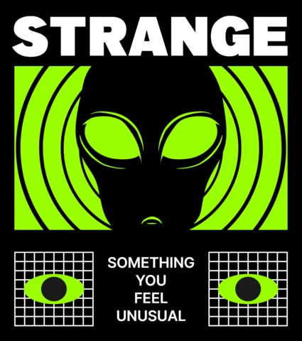 Strange Alien Graphic Design Template for Apparel and Merchandising