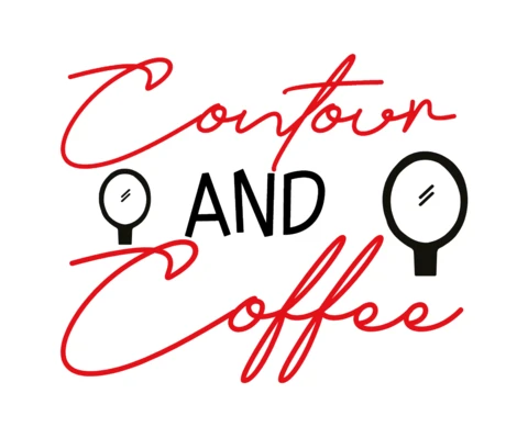Contorno y maquillaje de café plantilla de diseño de camiseta