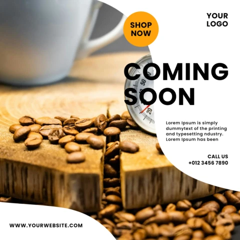 Coming Soon Coffee Shop Social Media Post Design Template
