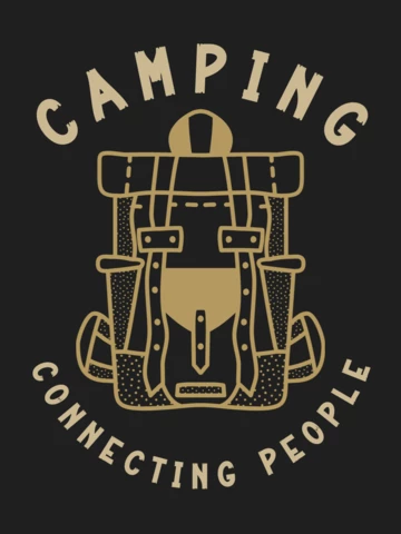 Camping Connecting People Backpack T-shirt Template Design