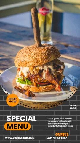 Street style food marketing instagram story post design template