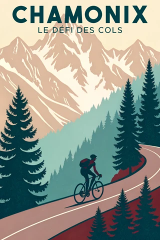 Mountain Biking in Chamonix Design for Adventure Posters