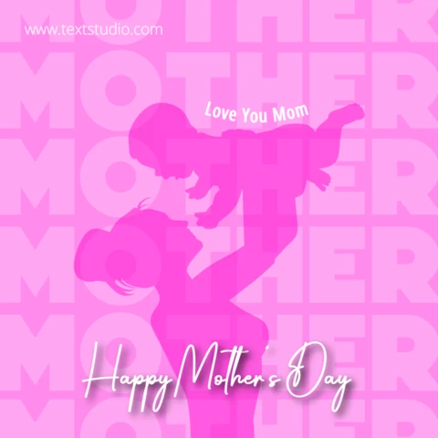 Pink And White Text Mother's Day Instagram Post Template