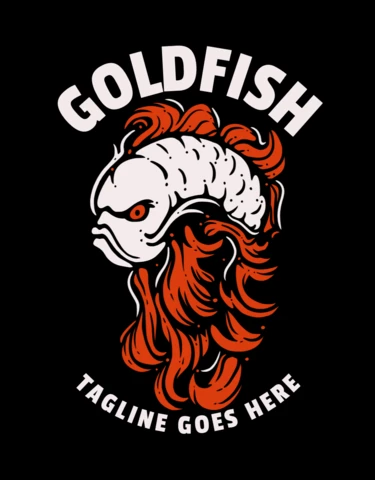 Angry Goldfish Vintage T-shirt Design Template