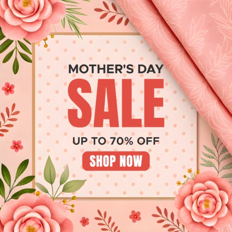 Floral Mother's Day Sale Template Design - Editable with Up to 70% Off Promotion
