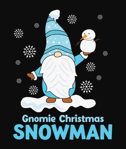 Cute Gnomie Christmas Snowman T-Shirt Template