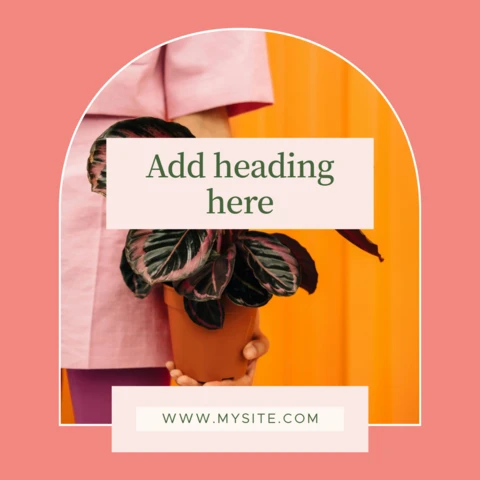 Pink and Orange Aesthetic Plant Instagram Post Design Template