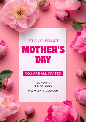 Floral Mother's Day Invitation Template Design - Editable and Festive