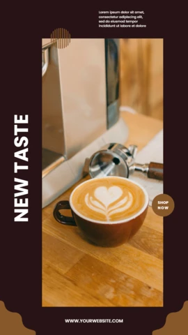 New taste cappuccino promotional instagram story post design template