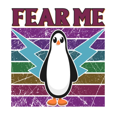 Playful Penguin Design Template with Retro Graphic Style