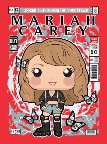 Mariah Carey Cartoon Character Magazine Cover Design Template