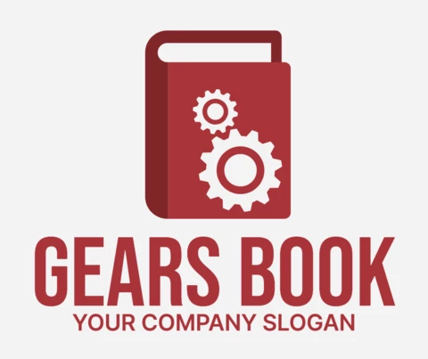 Gears Book Colorful Logo Design Template