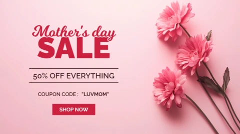 Chic Mother's Day Sale Design Template with Floral Accents