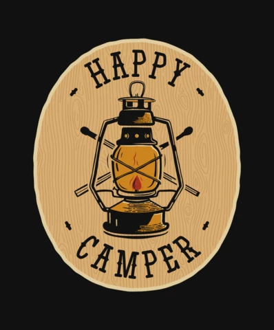 Happy Camper Badge Template Design
