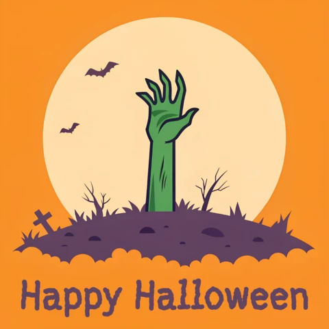 Spooky Halloween Design Template with Zombie Hand for Posters and Merchandise