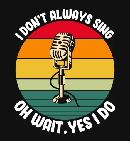 Singer Joke Vintage T-Shirt Design Template