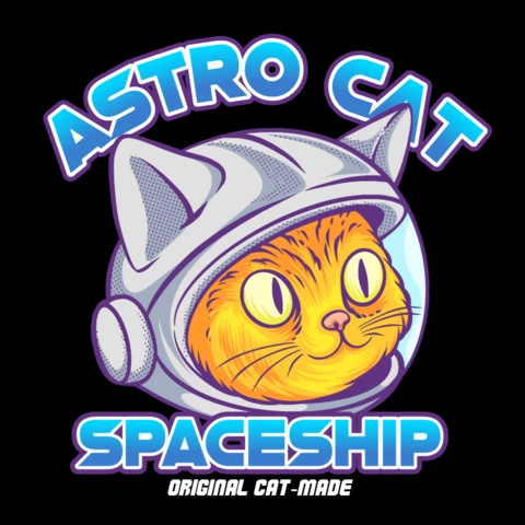 Astronaute chat dans un casque spatial modèle de design de t-shirt de chat sci-fi audacieux