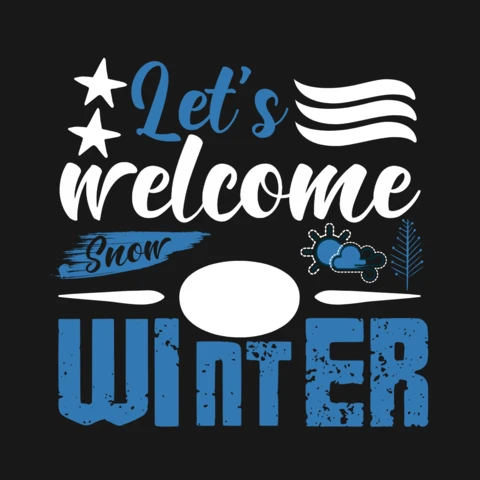 Modelo de design de camiseta de boas-vindas ao inverno
