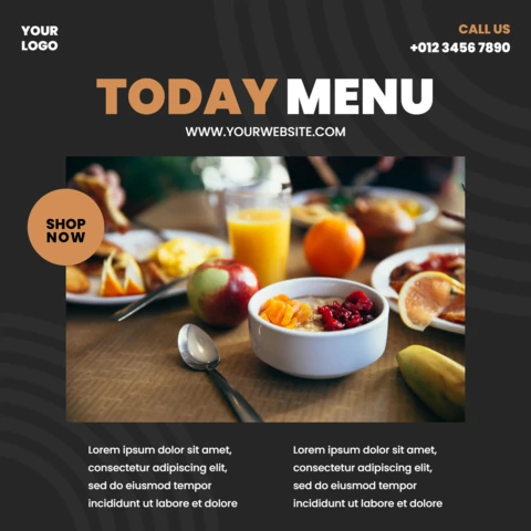 Modern Black Marketing Social Media Post Design Template
