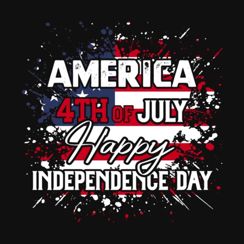 Шаблон дизайна футболки America happy 4th of july