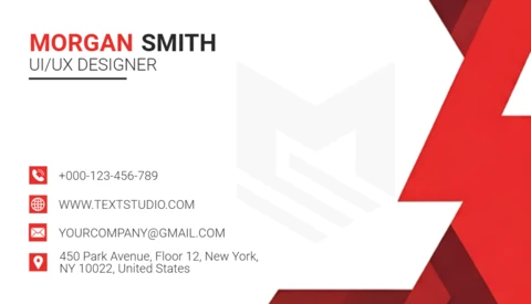 Minimalist Modern Business Card Template Red and White Geometric Layout Design