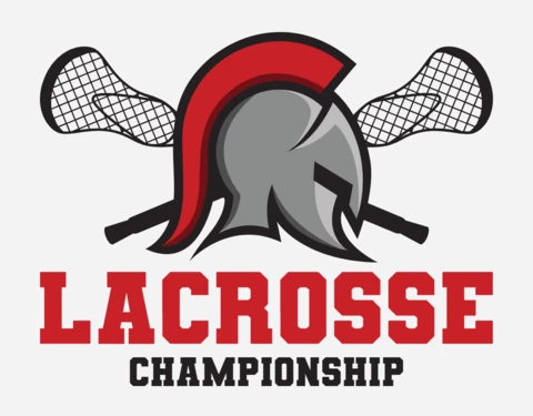 Lacrosse espartano colorido plantilla de diseño de logotipo