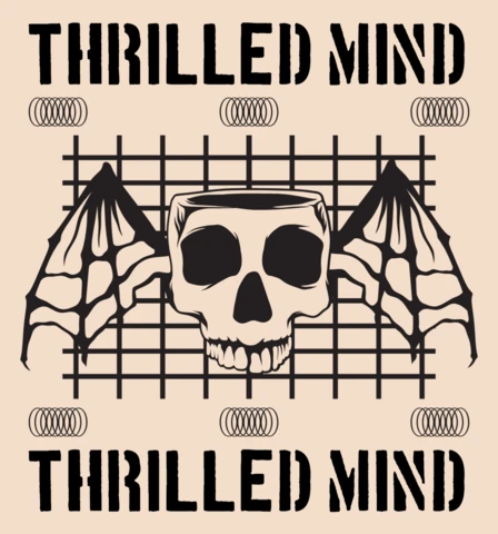 Skull and Wings Graphic Design Template for Apparel