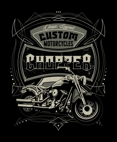 Custom Motorcycles Chopper Vintage T-shirt Design Template