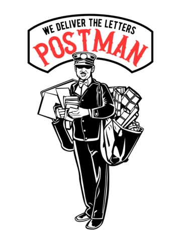 Postman Character T-Shirt Design Template