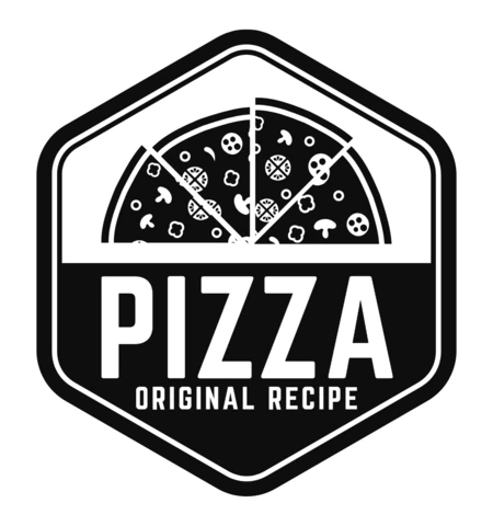 Modello di logo originale per pizza