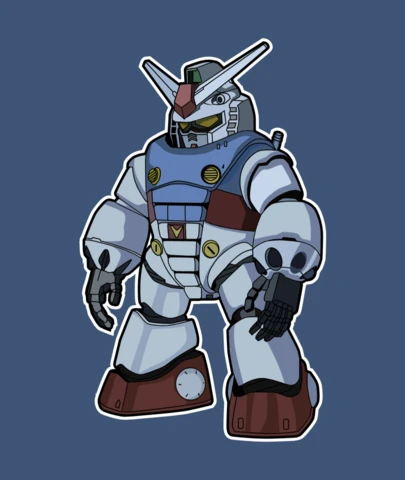 Gundam robot comic character pop culture t-shirt template