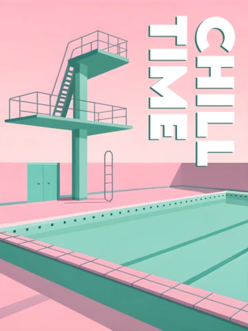 Chill Time Poolside Design Template for Summer Event Promotion