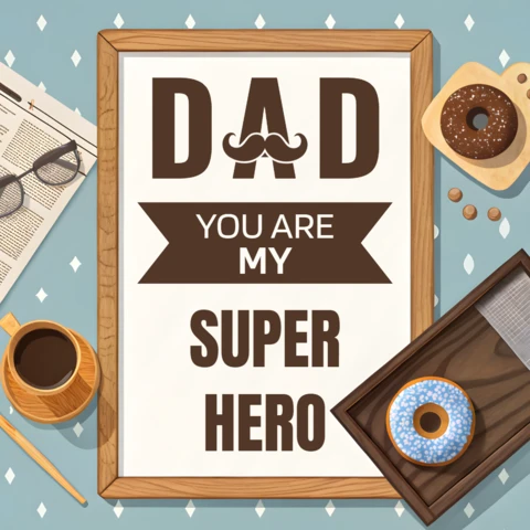 Superhero Dad Design Template for Father's Day Gift
