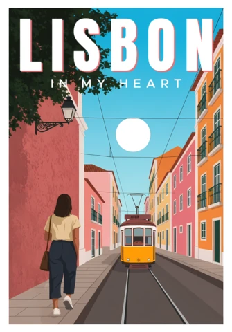 Lisbon Tram Design Template for Travel Posters