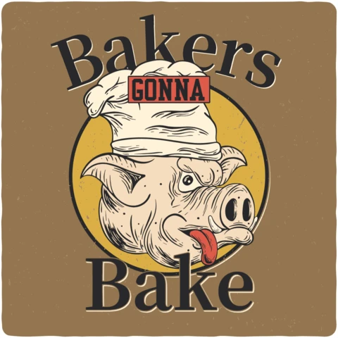 Bakers gonna bake pig plantilla de diseño de camiseta