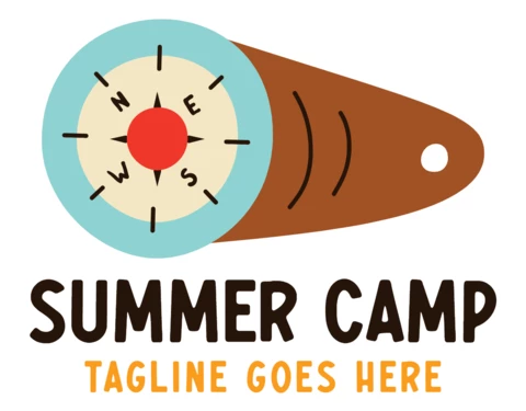 Summer Camp Compass Logo Template Design