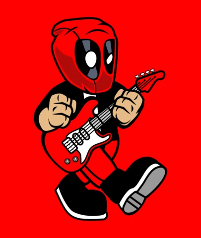 Modèle de t-shirt de la culture pop Deadpool rockstar